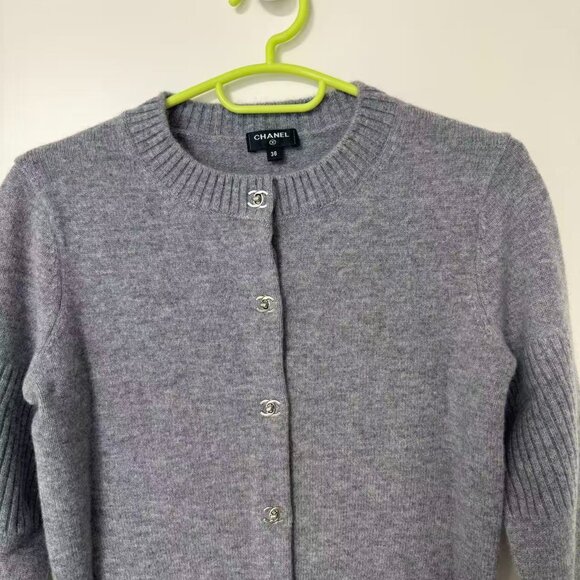 Chanel gray Cardigan Size 36 - Picture 3 of 11